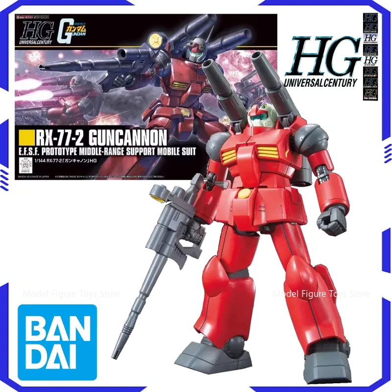

Bandai Original Model Assembly Kit 1/144 HG-RX-77-2 Guncannon Gundam Anime action character assembly model toy robot boy gift