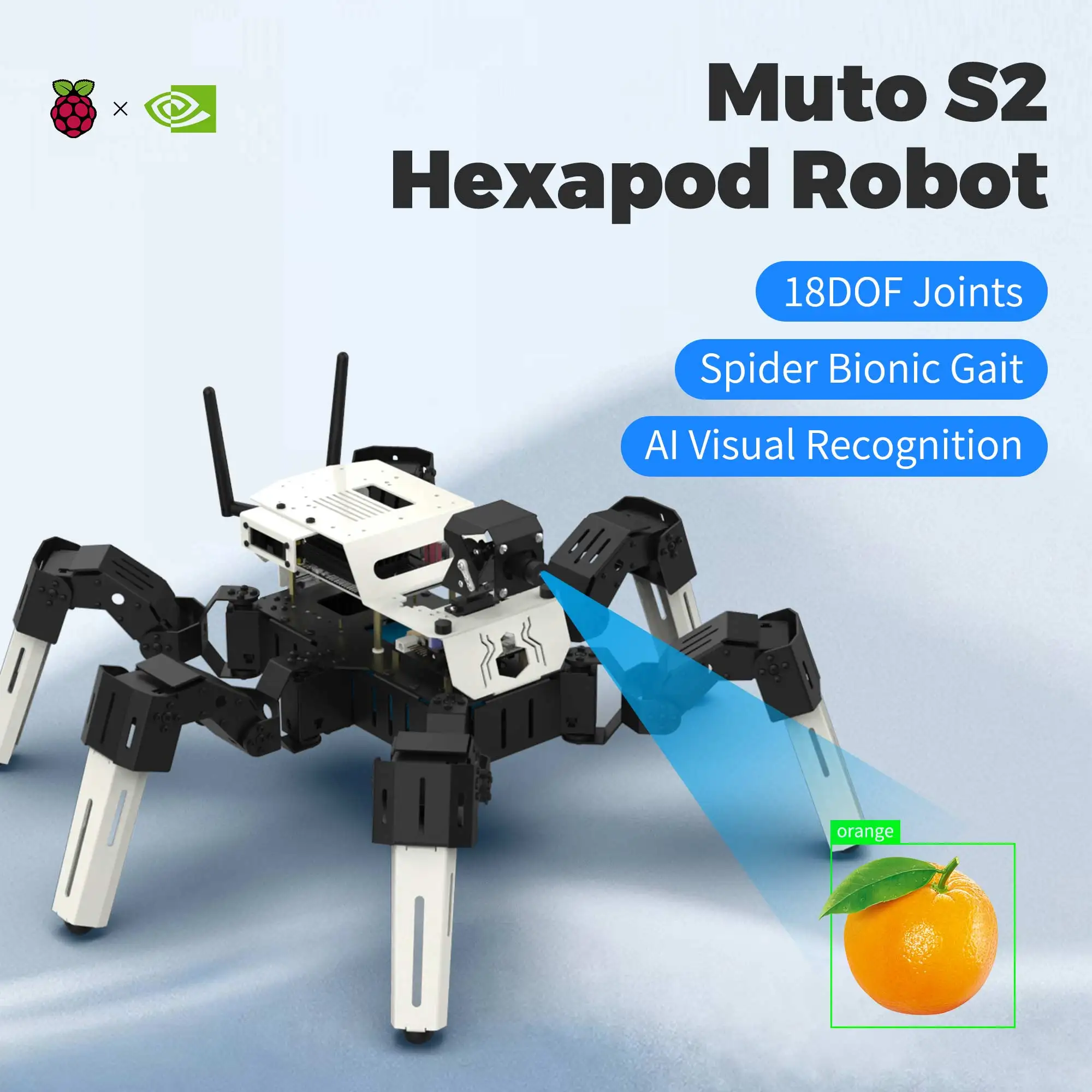 

Yahboom Hexapod Robot Kit for Raspberry Pi 5 and Jetson NANO with Metal Servos Spider Robotic Bionic Toy AI Visual Recognition