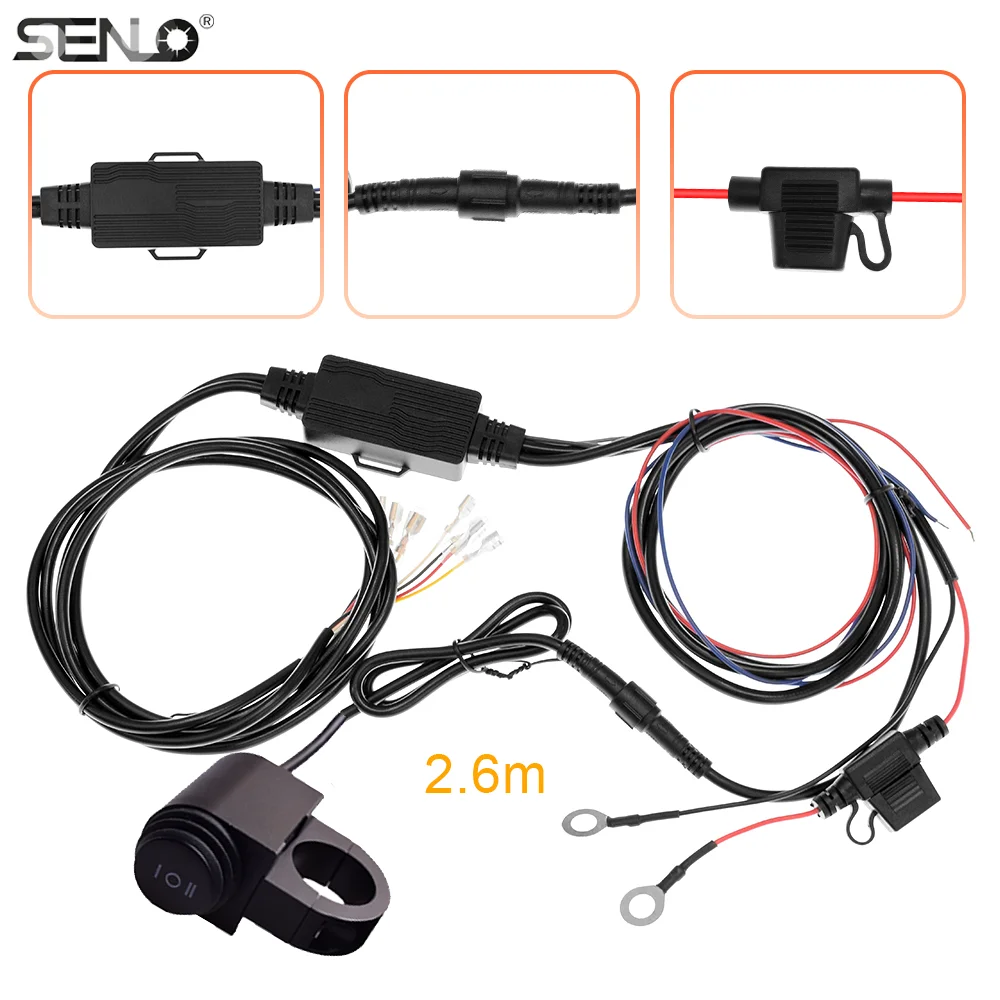 Lanterna de Neblina LED 12V para Motocicleta SENLO com Interruptor com Fio e Cabo de 2,6m para Controle Liga/Desliga de Holofotes LED para Motocicletas