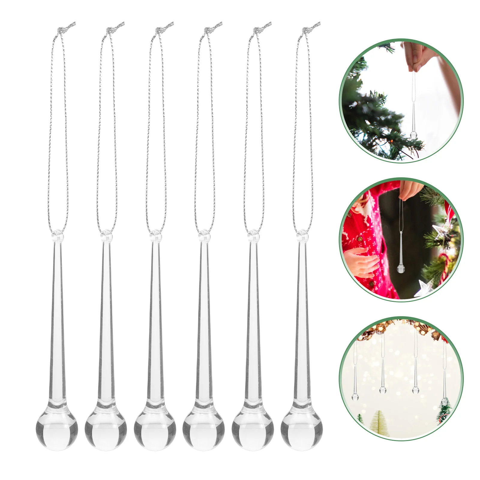 Acrylic Icicle Hanging naments Xmas Decorations Party Props Festive Decor Christmas Tree Accessories Holiday Decorative Icicle