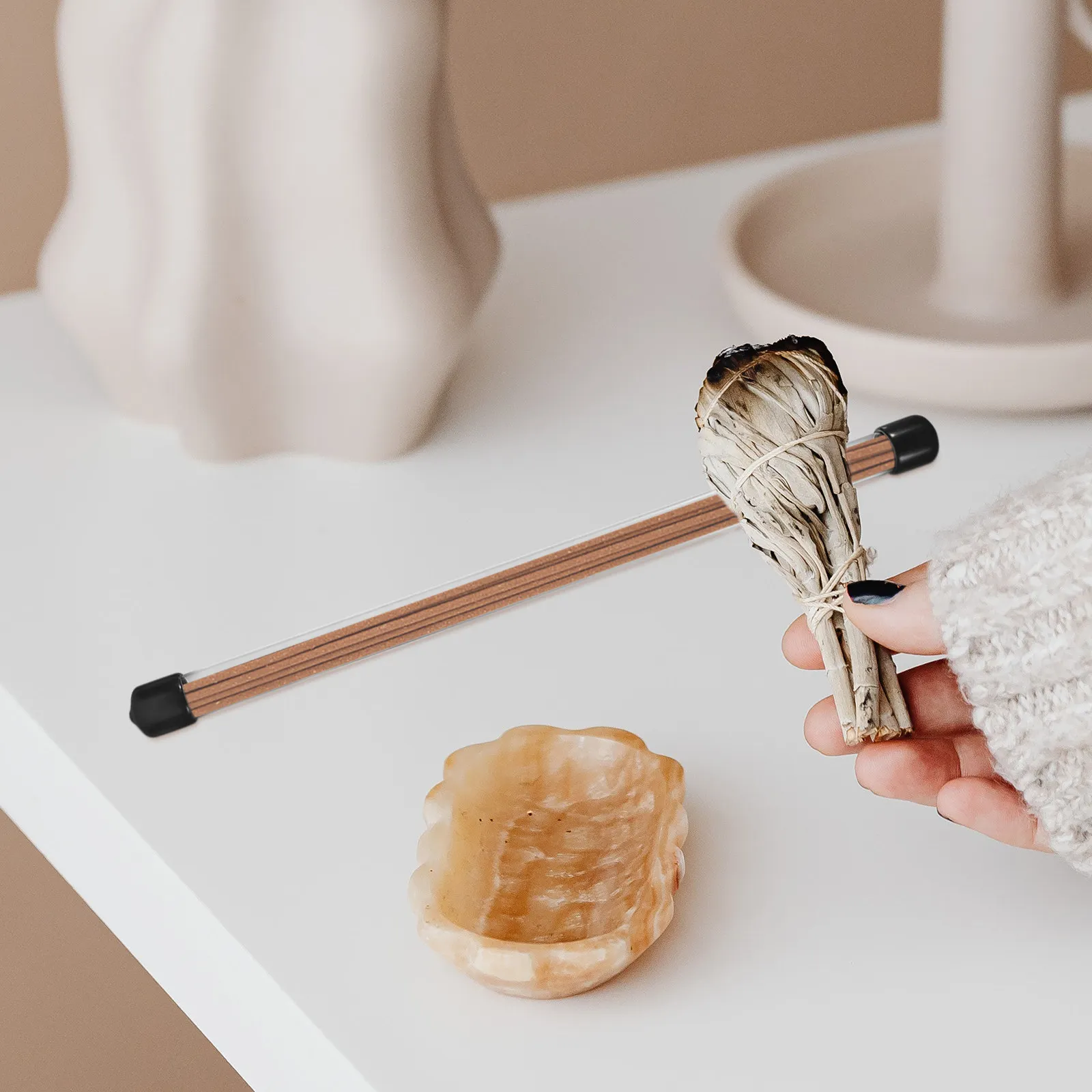 

Набор из 6 прозрачных круглых акриловых тубусов с крышками, портативные легкие контейнеры для агаровых благовоний, органайзер для образцов ароматов