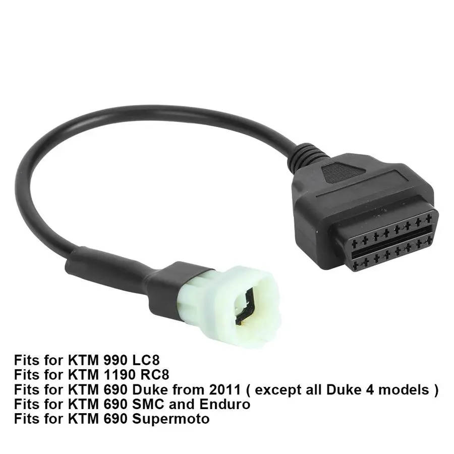 6 Pin To 16 Pin Cable Motorcycle OBD2 Connector for KTM 6PIN 990 LC8 /1190 RC8 /690 from 2011 / 690 SMC /Enduro / 690 Supermoto