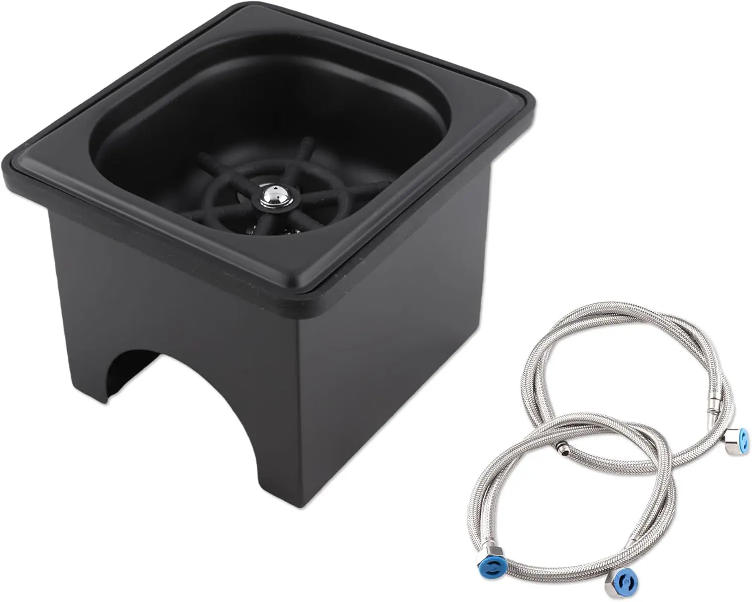 

Pitcher Rinser, Automatic Stainless Steel Pitcher Rinser, Kitchen Sink Glass Rinser with Drain and Drip Tray, Automatic Glass Cu