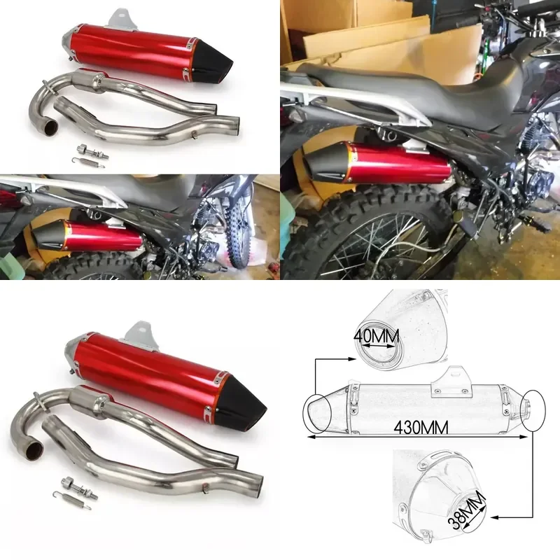 2026 Hot Sale JFG OEM Pipe Made of Stainless Steel Material Muffler Made Stainless Steel Dirt Bike Motorcycle Exhaust for