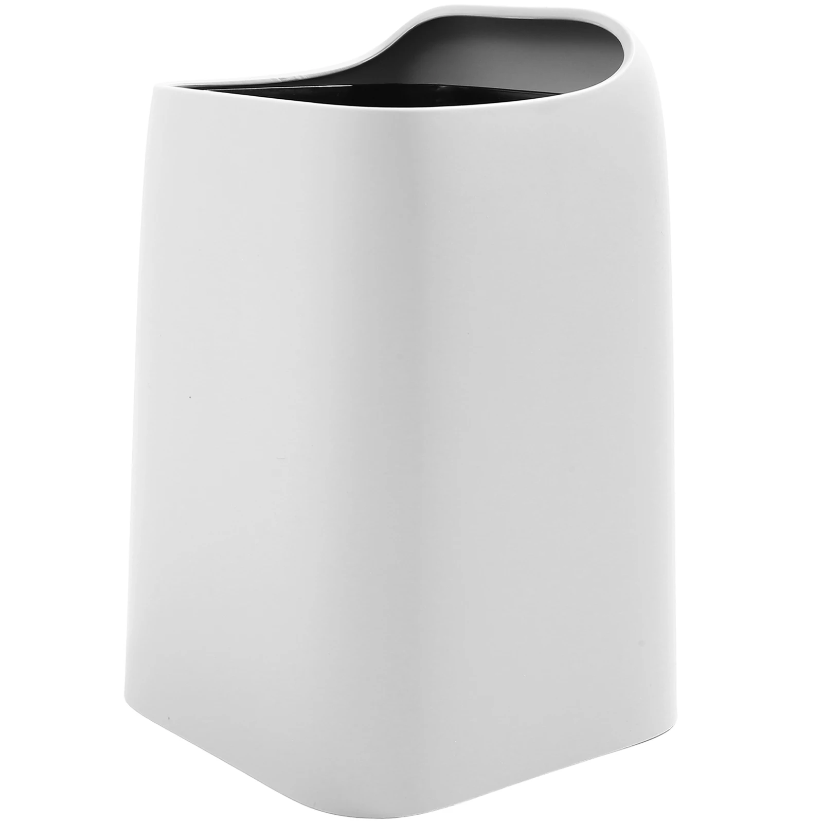 

Sloping Mouth Trash Can 10L White Double Layer Lidless Kitchen Bathroom Garbage Bucket Plastic Wastebasket Household Decor