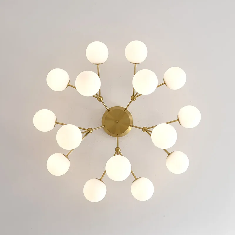 Golden Ceiling Lamp Nordic Magic Bean