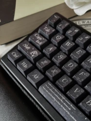 Jet Black Rose Black Keycap Full Five-Sided Sublimation Cherry PBT Material For Alice Mechanical Keyboard Diy Switch Keycaps