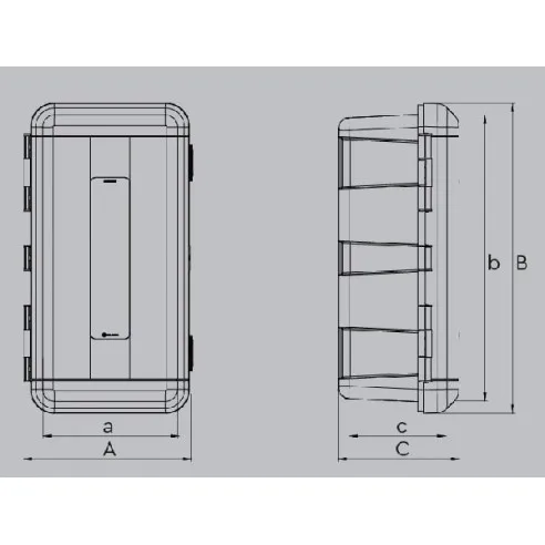 Cabinet for 9 kg. 335x715x240mm extinguisher.