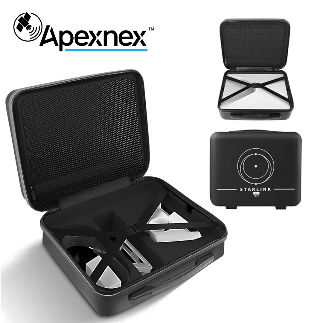 Estuche para Starlink Mini - Estuche Rígido de Viaje con Asa para Acampar al Aire Libre, Auto, RV, Viajes en Barco - Impermeable, Negro