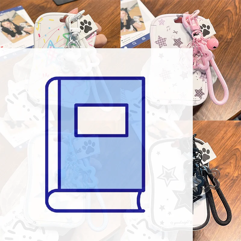 

Student School Card Protective Cover With Star Pendant Keychain Photo Card Display Backpack Small Pendant ID Card Holder