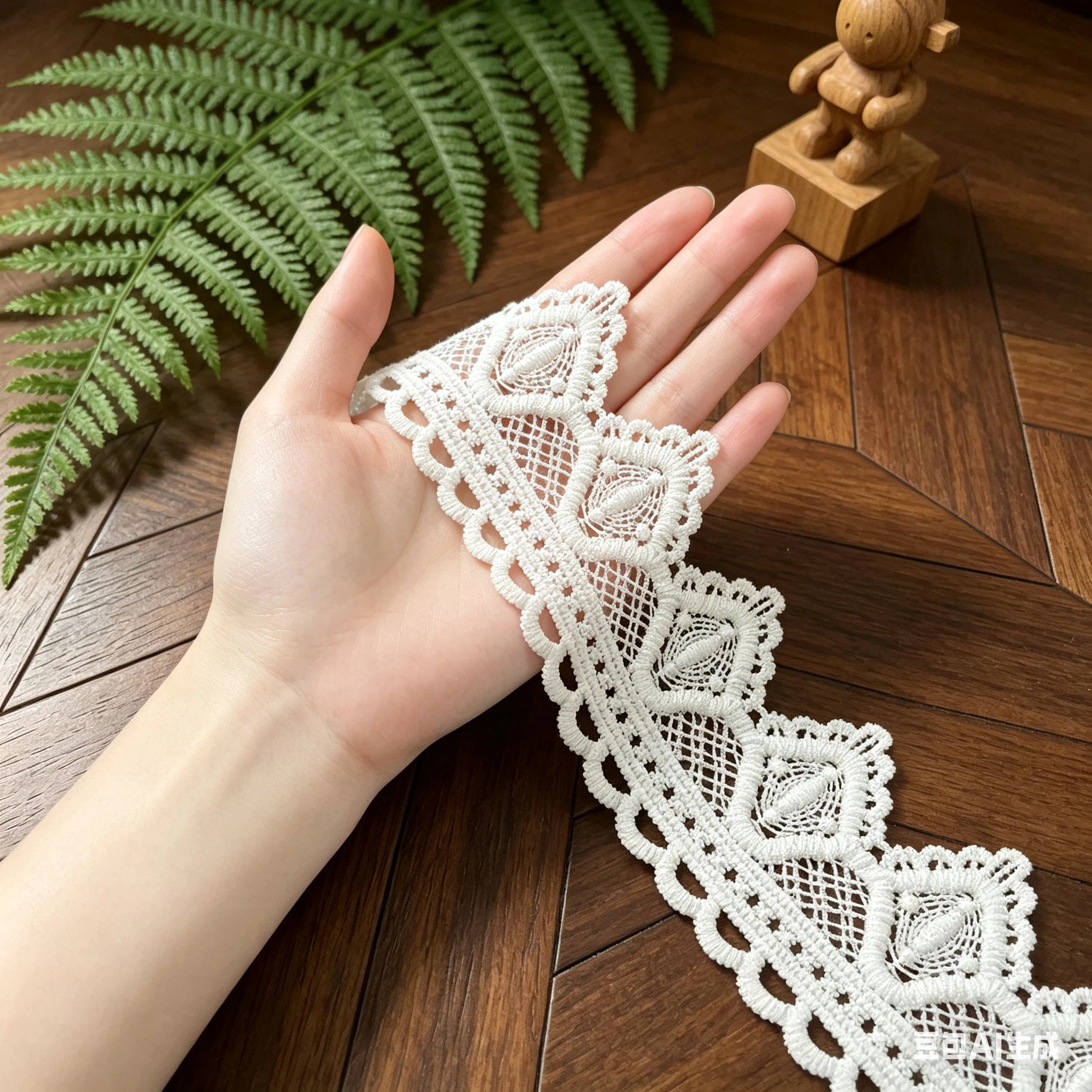 Vintage Scalloped Geometric Lace Trim, Width 2in, for Wedding Dress, DIY Sewing, Curtain, Hair Accessory, Home Decor