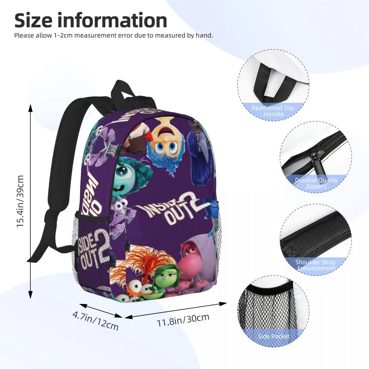 Mochila durável de 15 polegadas dentro para fora – design leve e ergonômico para conforto e conveniência