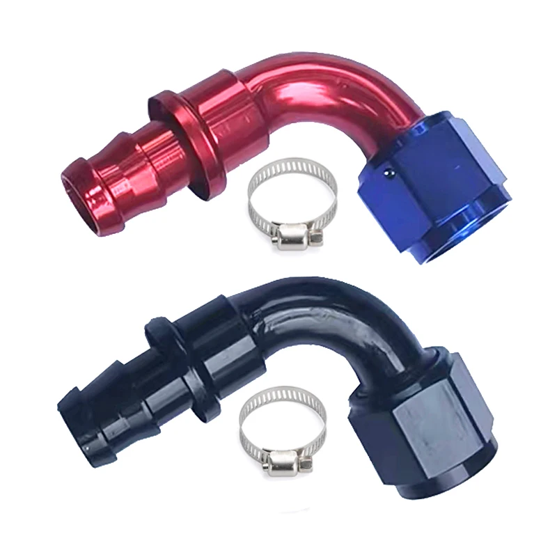 אוניברסלי an10 לדחוף-על צינור קצה אביזרי קצה שמן קריר יותר מתאים 90 מתאם חיבור לשימוש חוזר