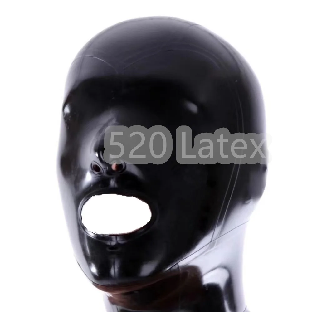 Handmade Natural Latex  Classic Hood Latex Bodysuit Catsuit Rubber Gummi Close Mouth and Eyes Mask With Back Zipper