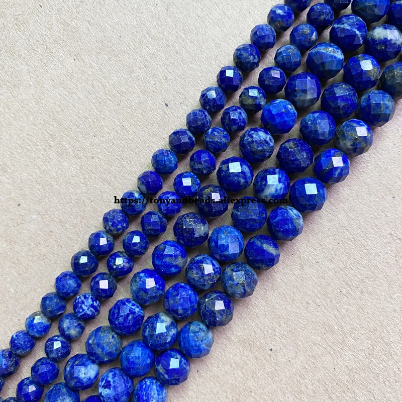 Semi-precious Stone Diamond Cuts Faceted AA Quality Lapis Lazuli 7\