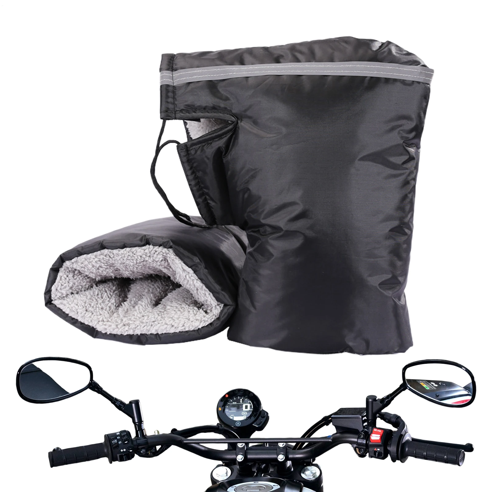 Motorcycle Handlebar Gloves Waterproof Bicycle Handlebar Mittens Winter Bike Supplies For Outdoor Urban Riding Scooters