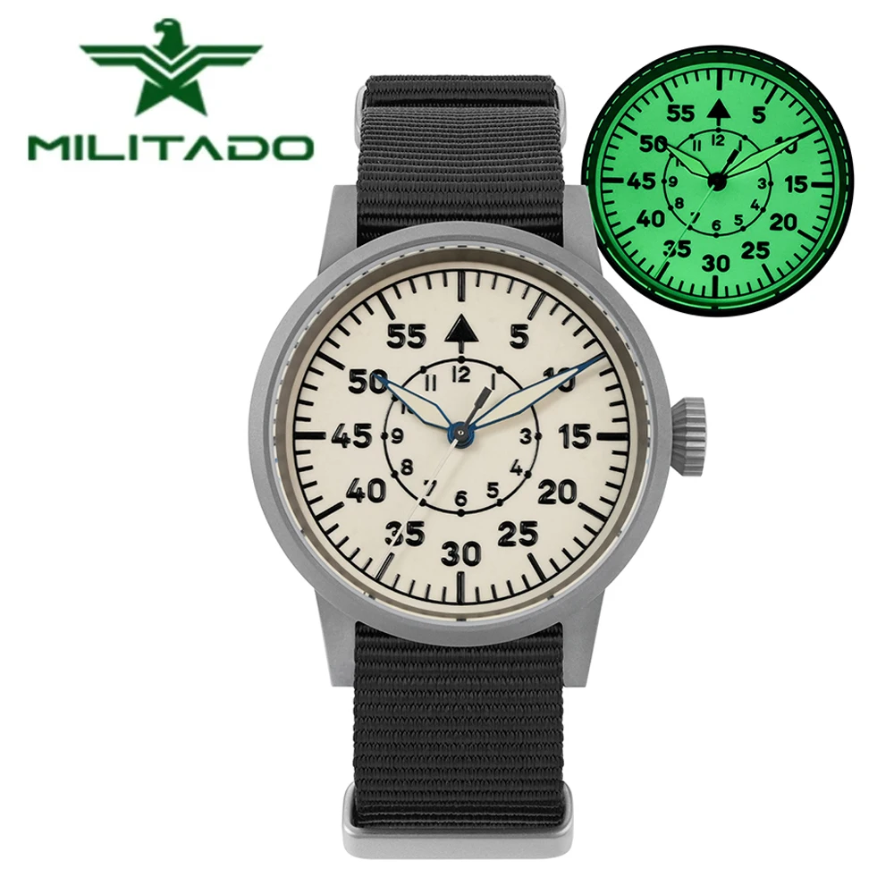 Militado ML10 جديد كامل ليلة ضوء ساعة كوارتز VH31 الاجتياح الحركة الثانية الياقوت 100 متر مقاوم للماء ساعة كلاسيكية مضيئة #1