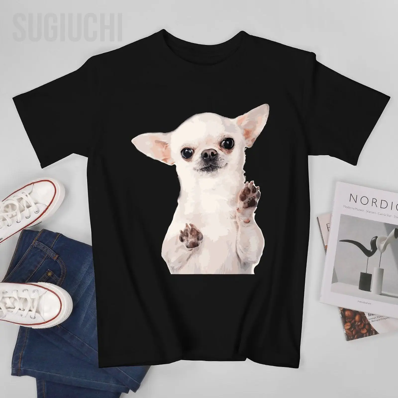 Unisex Men Cute Little Chihuahua Puppy Dog Face For Pet Owners Tshirt Tees T Shirts Women Boys 100% Cotton T-Shirt