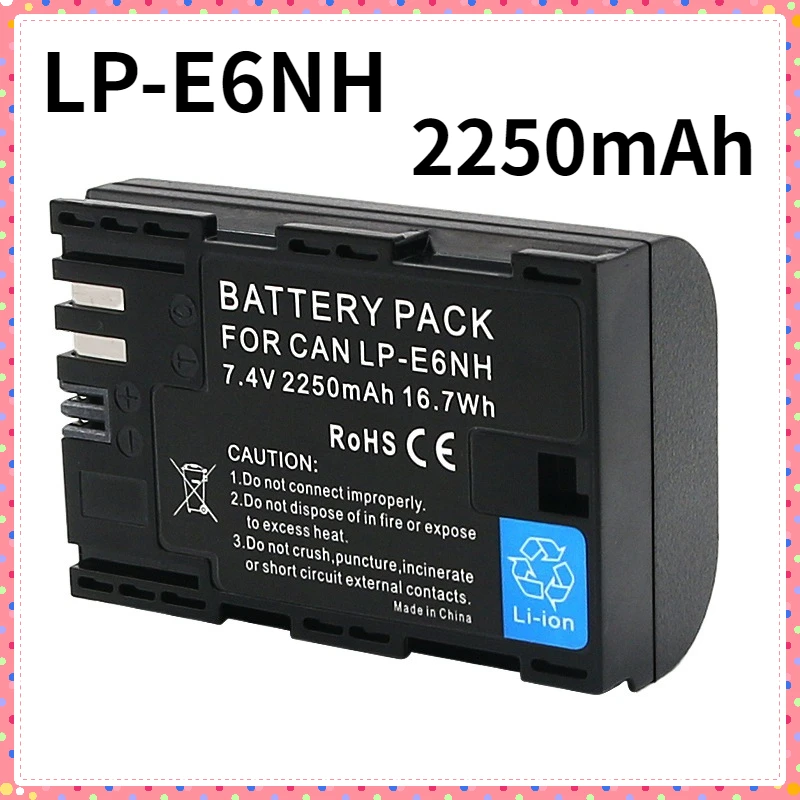 

LP-E6NH LPE6NH LP-E6 2250mAh Battery For Canon EOS 5D4 80D 5D3 70D Mark IV III 5DS R 6D Mark II 70D 7D Mark II 90D 80D Camera