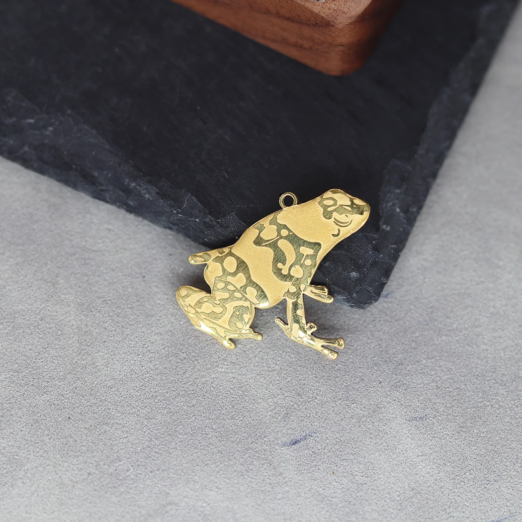 2pcs Dart Frog Charm for Jewelry Making Stainless Steel Necklace Pendant Diy Craft Supplies Accessories