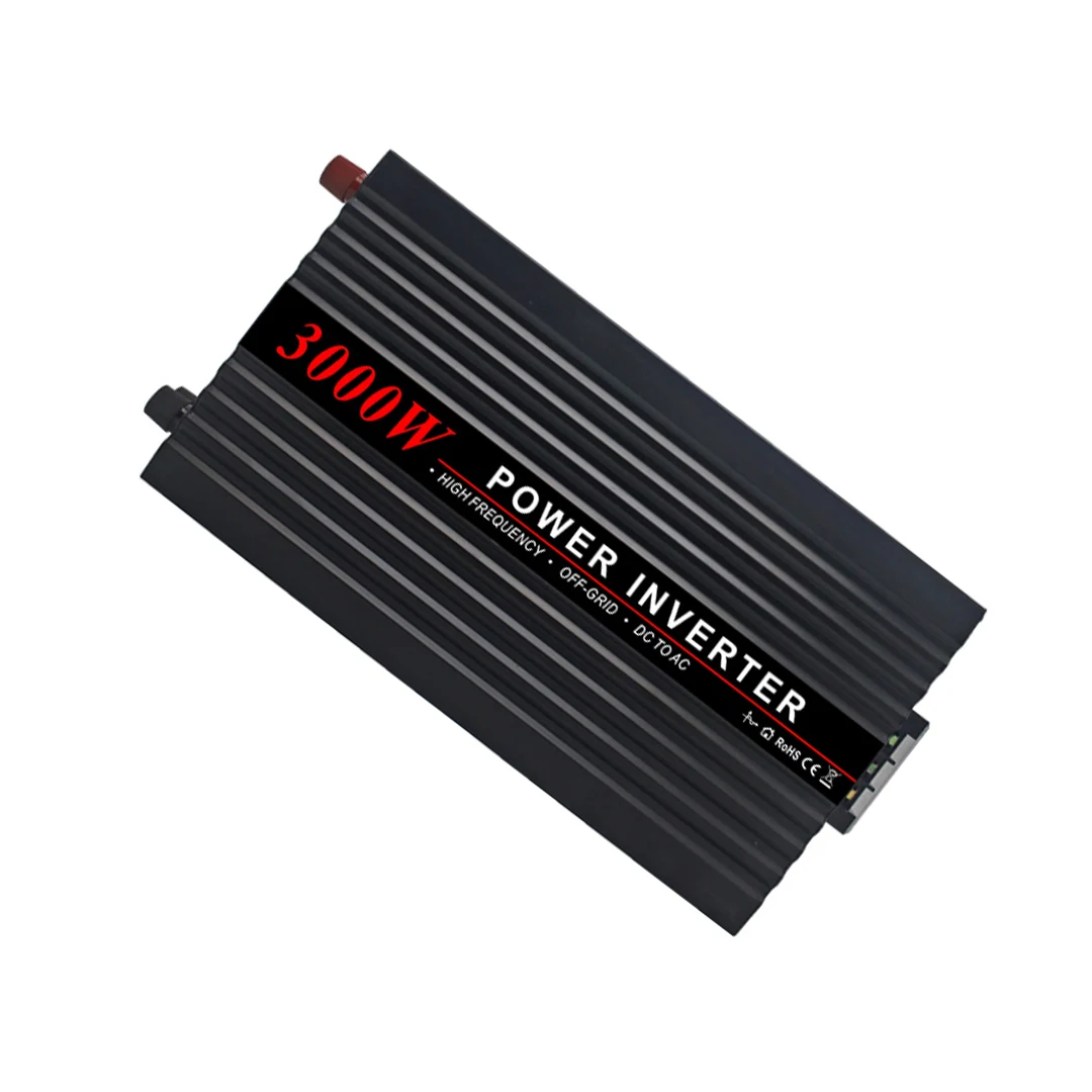 อินเวอร์เตอร์พลังงานคลื่นไซน์บริสุทธิ์ 3000W DC12V/24V/48V มีฟังก์ชันควบคุมแรงดันไฟฟ้าอัตโนมัติสำหรับเอาต์พุตของอินเวอร์เตอร์