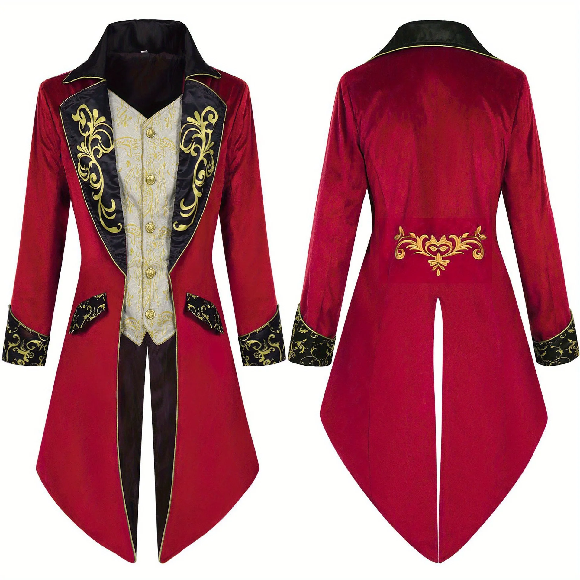 

Men's Steampunk Medieval Jacket Gothic Victorian Frock Jacket Uniform Men's Stage Cosplay Clothing