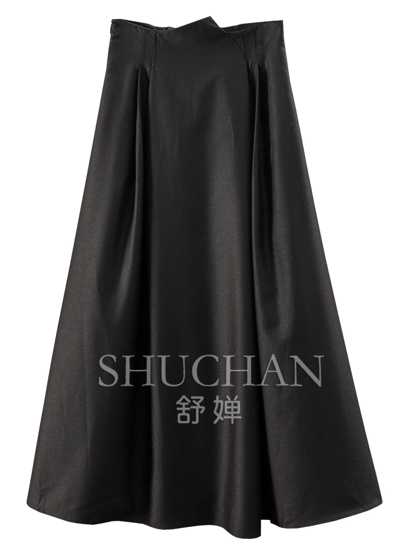 French High Quality Lyocell Wool Pinch Pleated Elastic High Waist Skirt Women's 88W9 Faldas Mujer Moda 2026