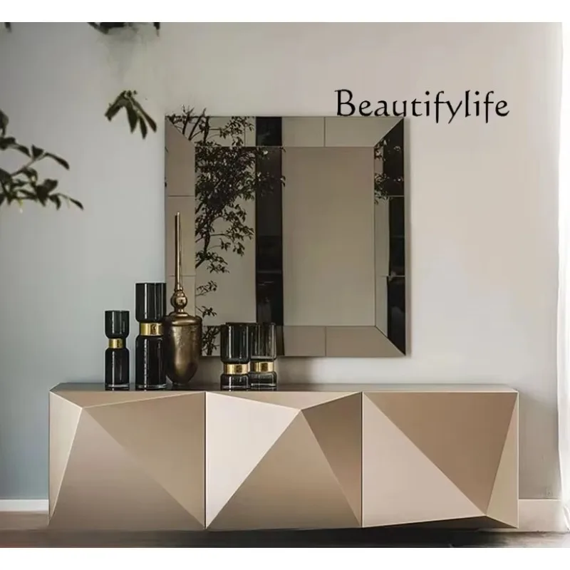 

BJ Modern Light Luxury Design Side Cabinet Wooden Skeleton With Splint High-end Cabinet Hotel Villa Locker