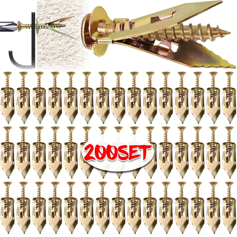 مراسي الحوائط الجافة ذاتية الحفر مع براغي شديدة التحمل، قفل مرساة ذاتي التنصت على الجبس، توسيع معدني