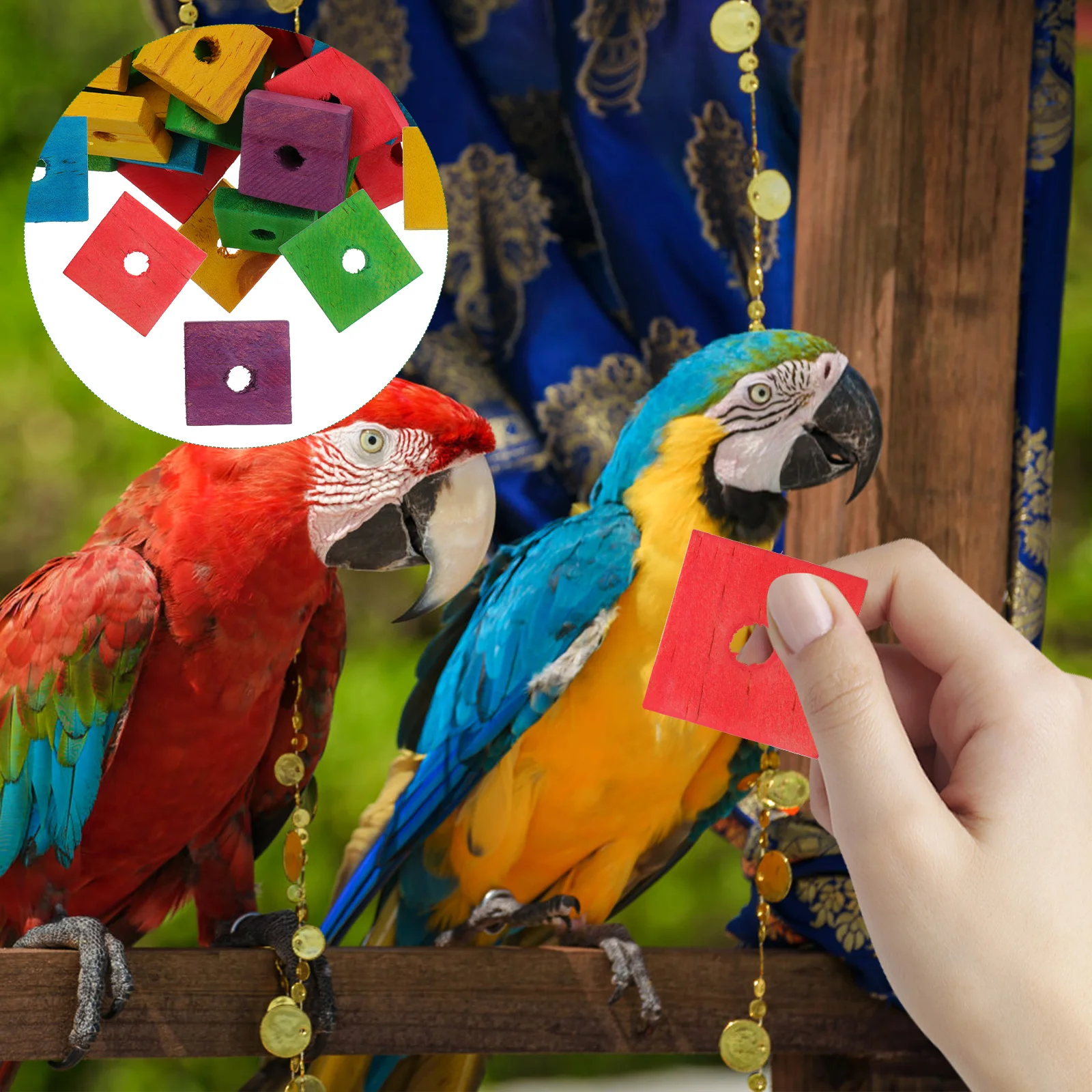 

100 Pcs DIY Wood Chips Wooden Parrot Toy Pendant Toys Guinea Pig Paper Shredder Bite Travel