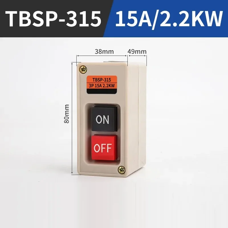 TBSP-315 330 Single Phase/three Phase Motor Start-stop Button Switch Press Button Control Box 15A 30A