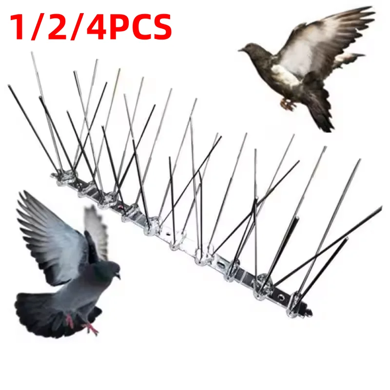 1/2/4PCS Stainless Steel Bird Repellent Spikes Anti Pigeon Nail Bird Deterrent Tool Pest Control Pigeons Owl Small Birds Fence