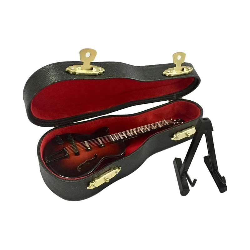 KX4B-librerías en miniatura madera para guitarra, adornos exhibición, modelo para sala estar