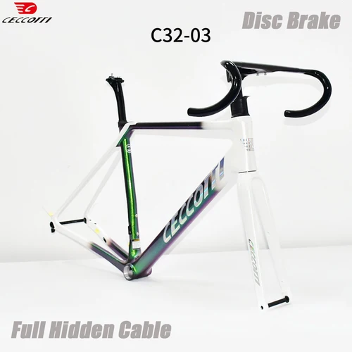 Ceccotti RF32 Modell Newset Farbe Vollständig verstecktes Kabeldesign Scheibenbremse Kohlefaser Rennradrahmen