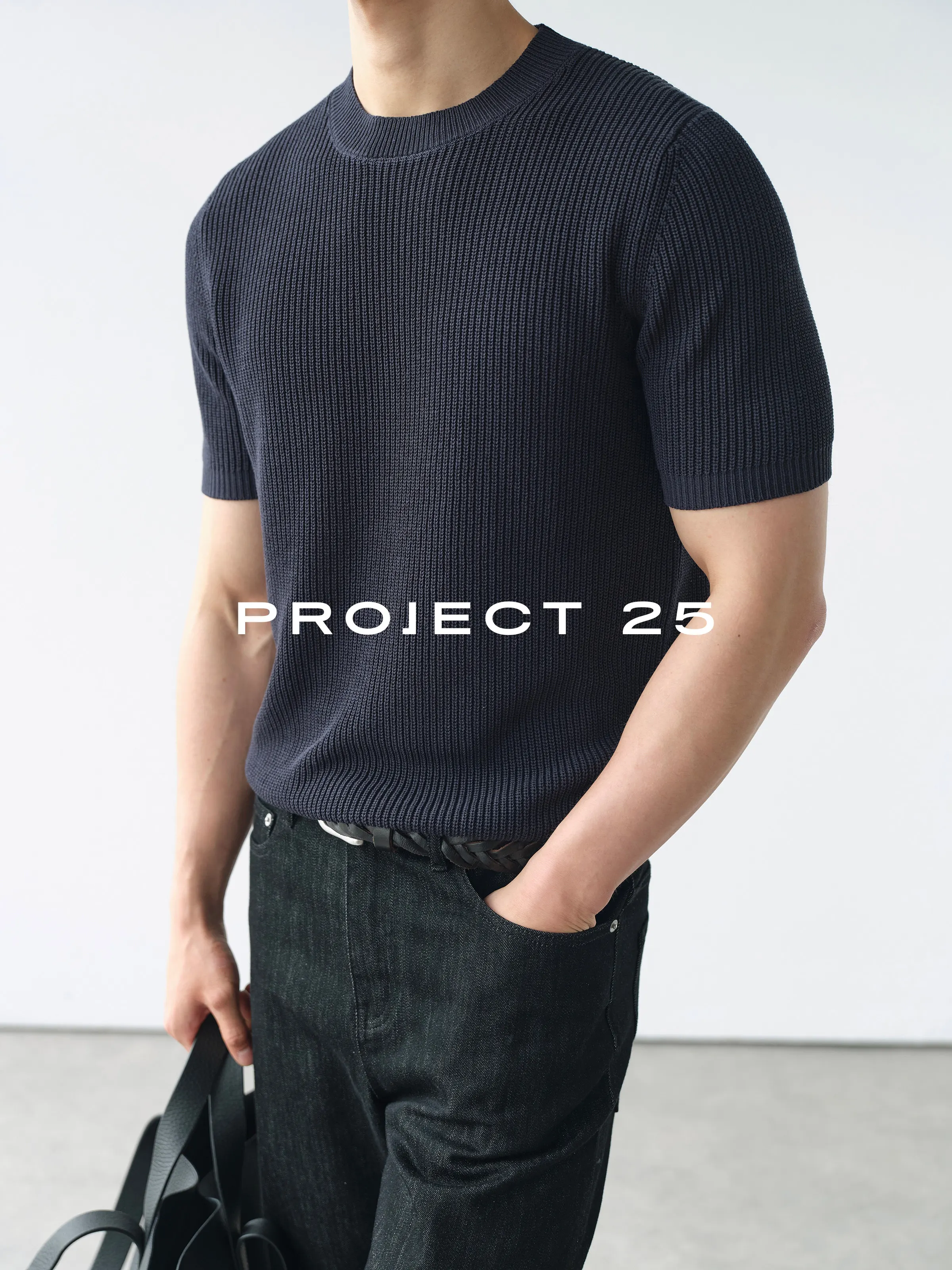 PROJECT 25 Men Linen Blend Cable Knit T-shirt Crew Neck Breathable Dry Old Money Style Casual Short Sleeve Tee Spring Summer