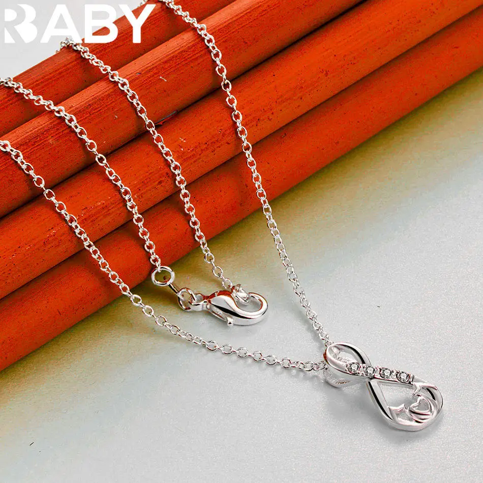 

URBABY 40-75 см стерлингового серебра 925 пробы с цирконами, ожерелье для женщин, очаровательные трендовые подарки на день рождения, модные вечерние ювелирные украшения