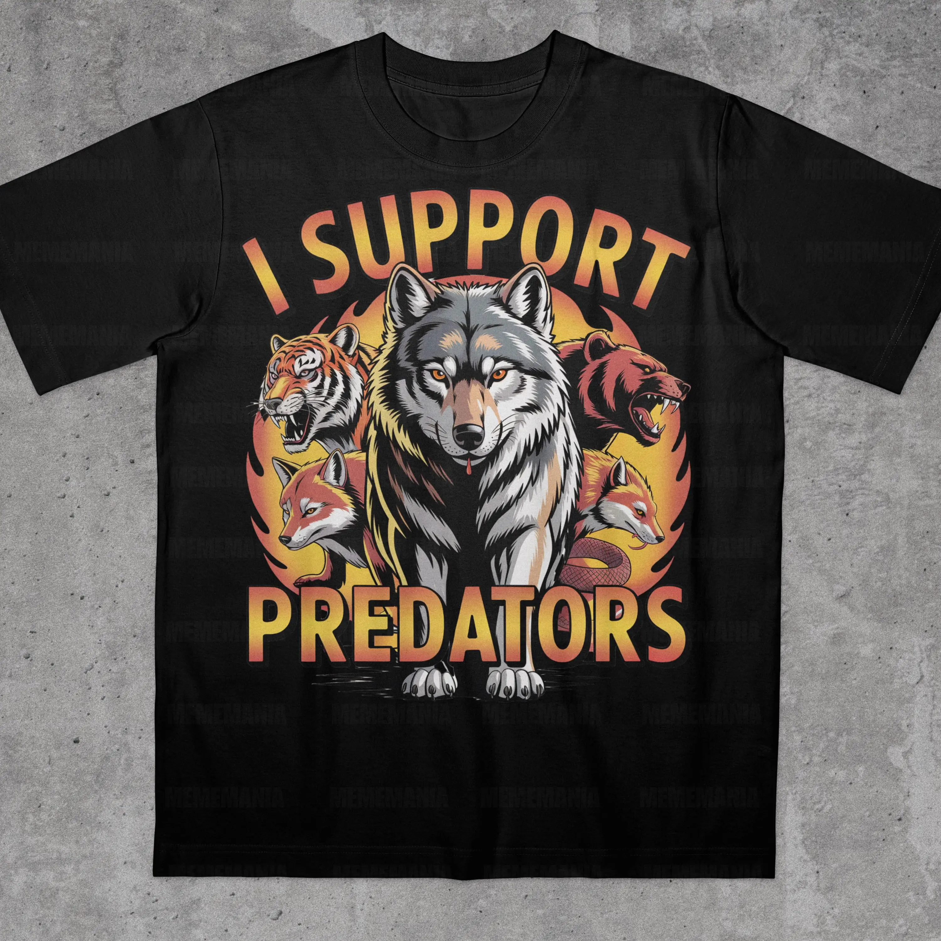 

Футболка I Support Predator Funny Wolf Meme, мужская и женская модная хлопковая футболка с короткими рукавами, летняя рубашка Y2k, топы, мужская одежда