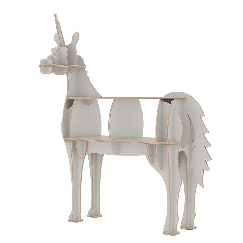 Nordic unicorn bookshelf shelf window clothing store display shelf animal shape study bookcase storage