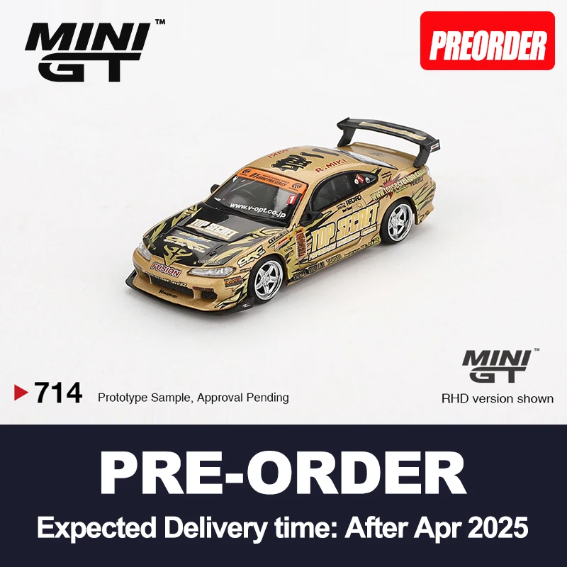 MINIGT 1:64 Silvia S15 Top Secret D1GP alloy car model 714