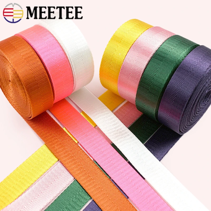 10Meters 20-38mm 1mm Nylon Webbing Strap Car Seat Bag Straps Ribbon Pet Collar Bias Binding Safety Band DIY Sewing Accessories