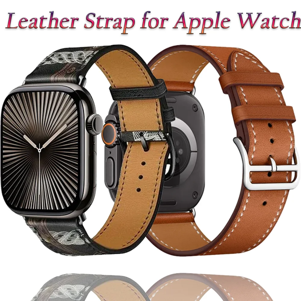 

Высококачественный кожаный ремешок для Apple Watch Ultra 49 мм 11 10 46 мм 42 мм Ремешок для iWatch 9 8 7 6 5 4 SE 45 мм 41 мм 44 мм 40 мм Correa