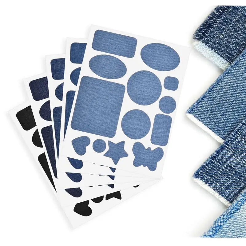 Jeans Self-Adhesive Patch DIY Repair Pants Knee Shirt Applique Apparel Sewing Accessory For Denim Fabric Jeans Badges Patches