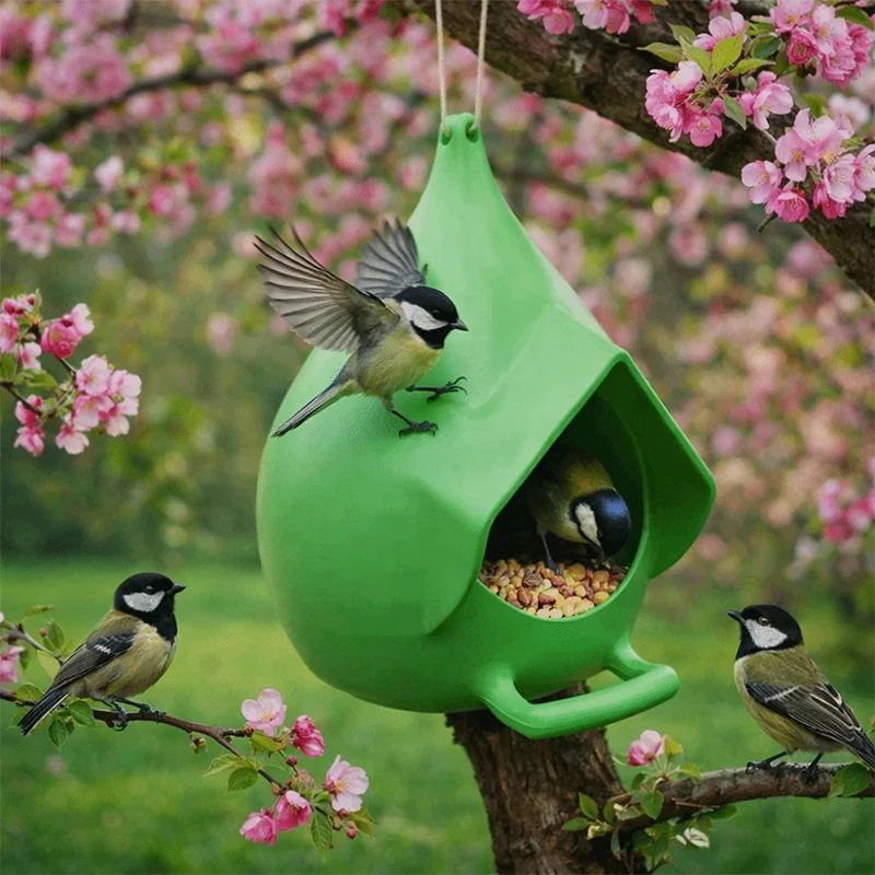 

Creative Outdoor Garden Hanging Large Capacity Bird Feeder Waterproof Durable Plastic Bird Nest Suitable For Wild Small Animals
