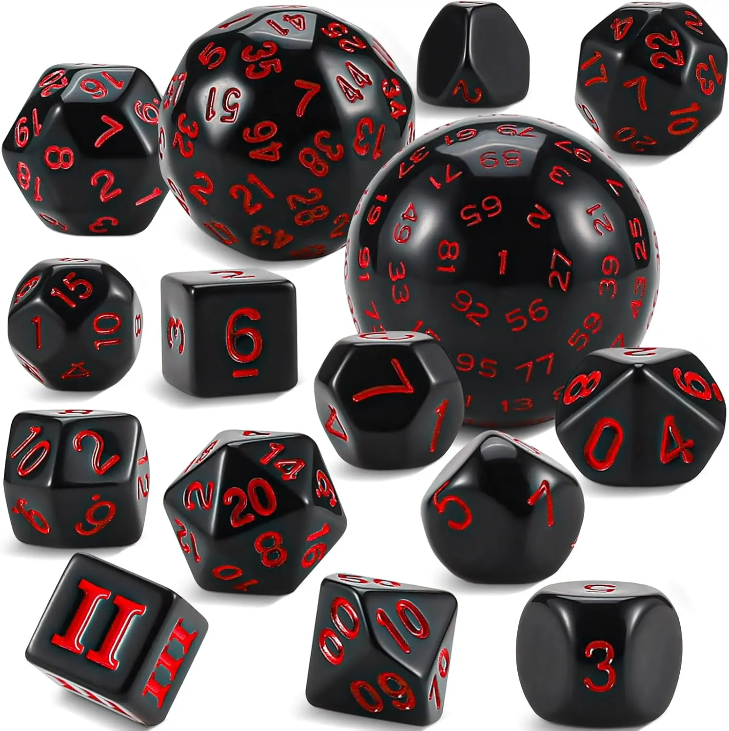 

15-Piece Polyhedral Dice Set D4-D100 with Bag for Dungeons & Dragons Tabletop RPG Games