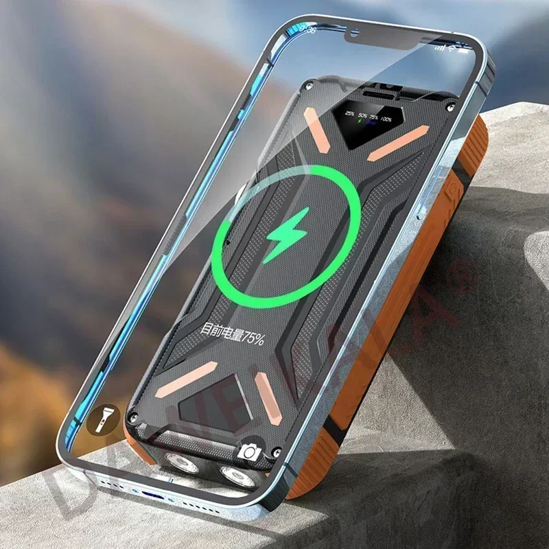 99000mAh Power Bank with LED SOS Flashlight Waterproof Charger for Smartphones Outdoor Portable Battery Long Service Life