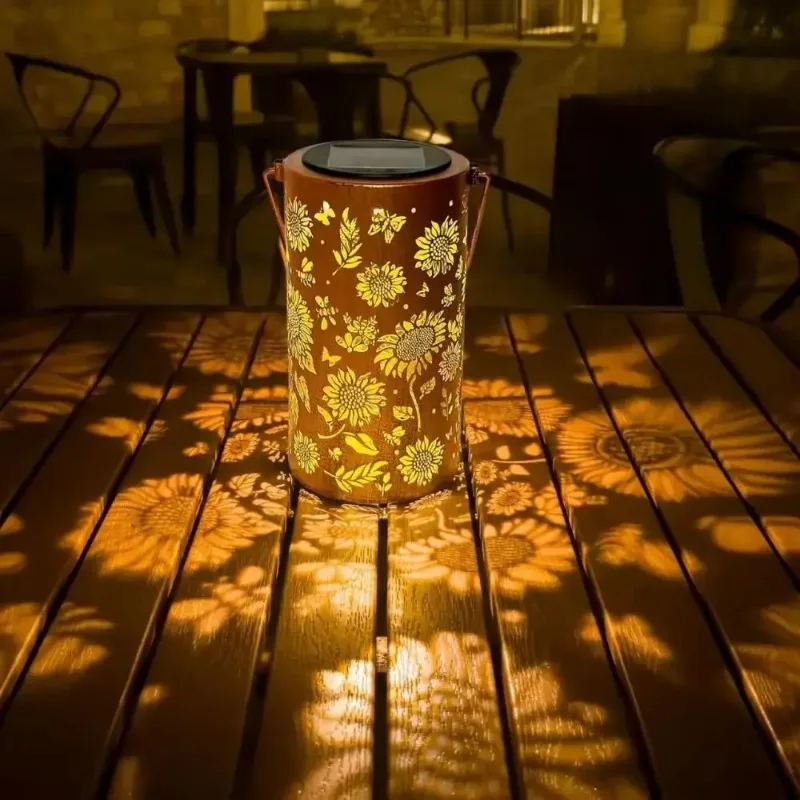 

Sunflower Hollow Projection Solar Lantern IP65 Waterproof Outdoor LED Lamp for Garden Patio Yard Pathway Home Decor Lighting