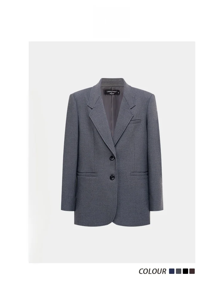 

Женский повседневный свободный универсальный костюм LADIES FIRST в корейском стиле, новинка ранней осени, дышащий жакет с длинными рукавами из полиэстера