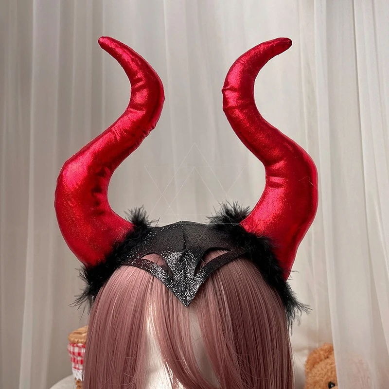 Halloween Children's Costumes Accessories Devil Horns Headwear Little Devil Witch Cosplay Costumes Props Cow Horns Black