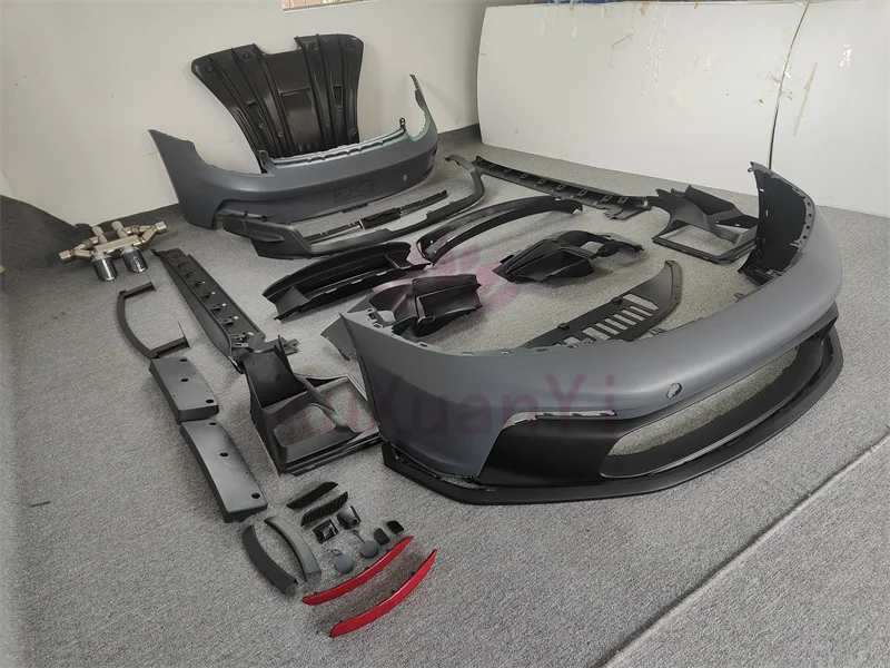 GT3 نمط المصد الأمامي البلاستيكي والمصد الخلفي الجانب تنورة طقم الجسم لعام 2018 + بورش 911 992 كاريرا تارجا