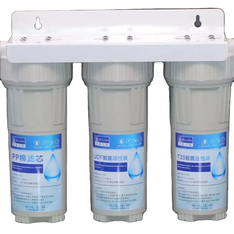 3-Stage Under Sink Water Filter Housing with Cartridge and Carbon Block for Purifying Water Household Water Purifier